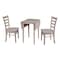 International Concepts Rectangle Small Dual Drop Leaf Table, 2 Chairs, Gray Taupe, 20.6 in W, 36 in L, 29 in H, Wood K09-2236D-C617-2 - alternate 3
